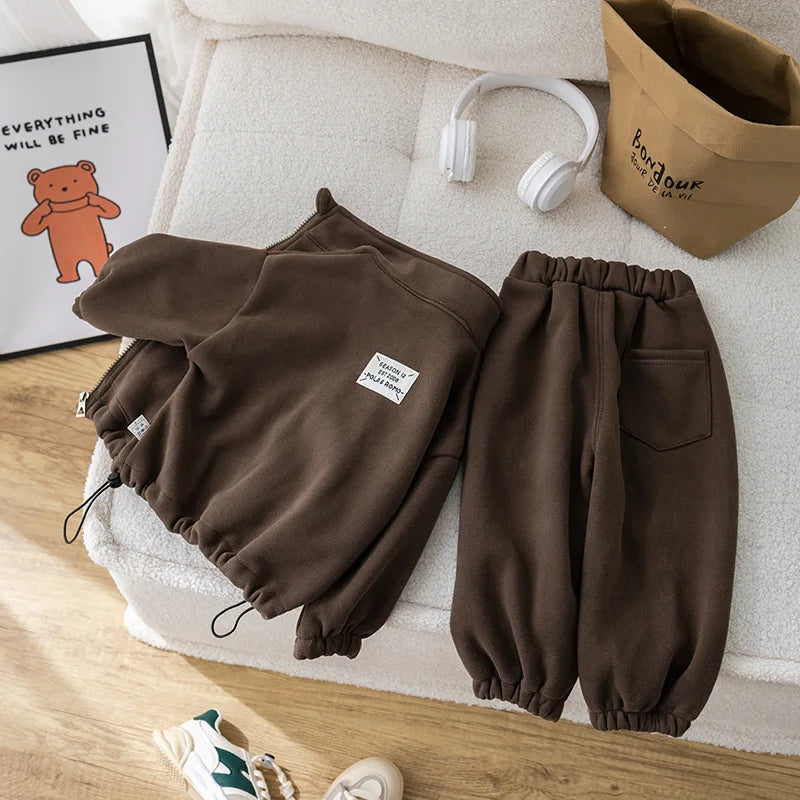 IYEAL Children's Baby Clothing Sets Winter Fleece Casual 2 P
