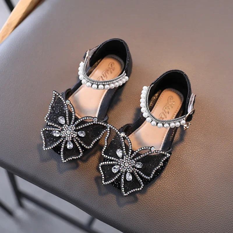 Summer Girls Sandals Sequins Rhinestone Bow Girls Princess S