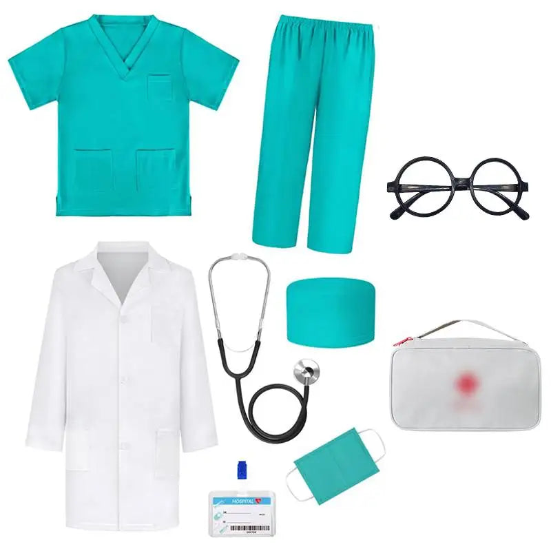 Kids Doctor & Nurse Costume with Accessories Set
