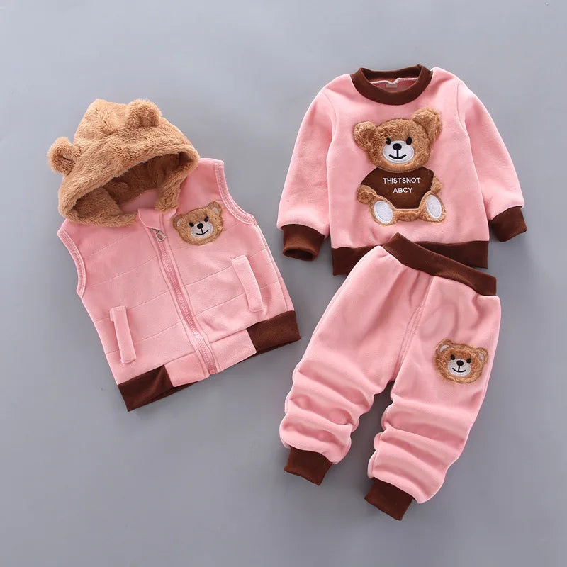 Cosy Fleece Hooded Outfit Set for Toddlers