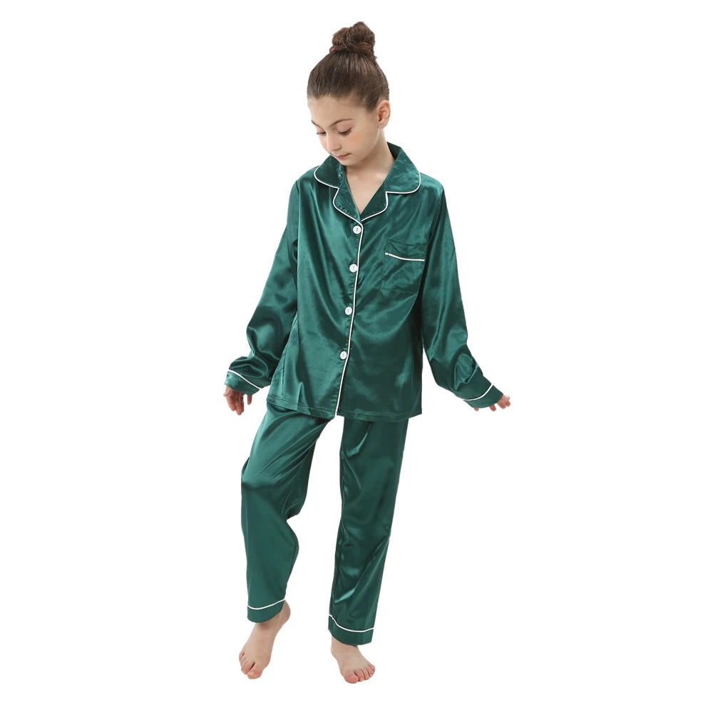 Silk Satin Pyjama Set for Kids | Ages 2-13