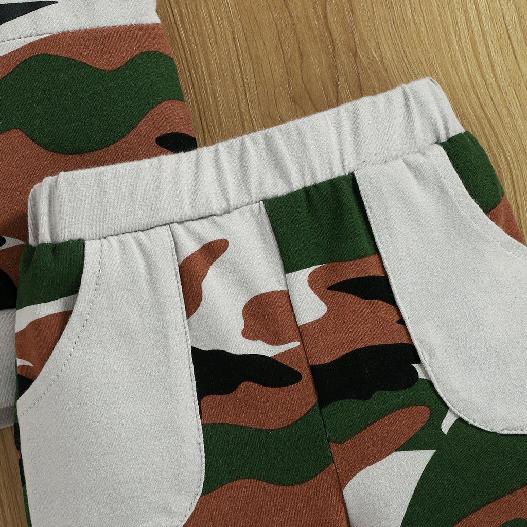 Boys Camouflage Two-Piece Set "DADDY'S BOY" Cool Summer Outf