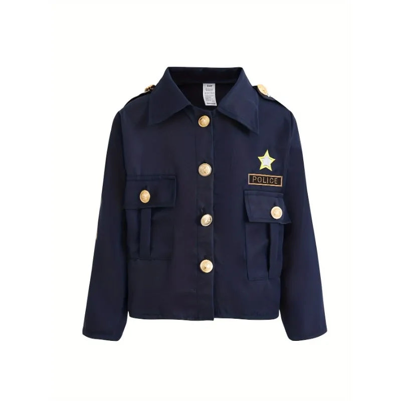Kids Police Officer Costume Set - Jacket, Pants, Justice Her