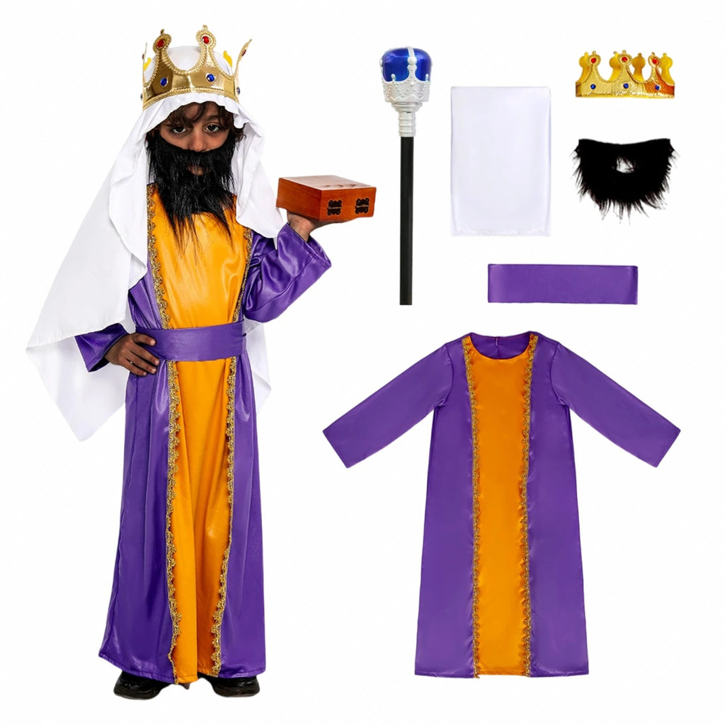 Shepherd King Fancy Dress Robe & Crown Set