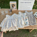 Two-Piece Set  Sleeveless Princess Dress with Floral Print,