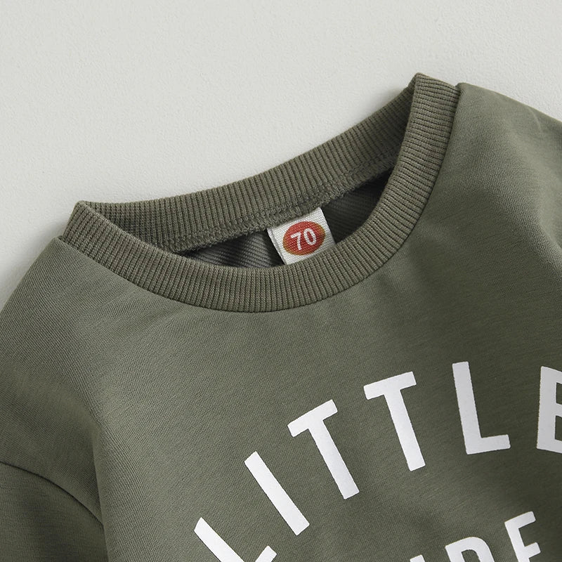 Letter Print Sweatshirt & Joggers Set