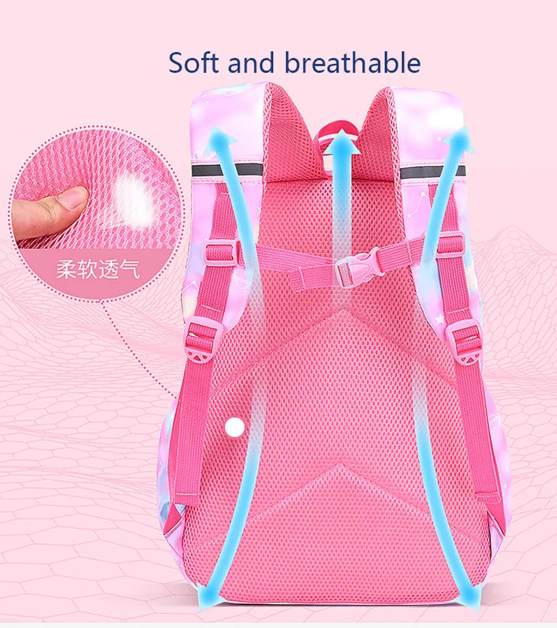 Children Girl Backpack School Bag Pink For Kid Child Teenage