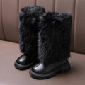 Luxury Fluffy Fur Girl Knee High Boots Winter 2026 Comfort N