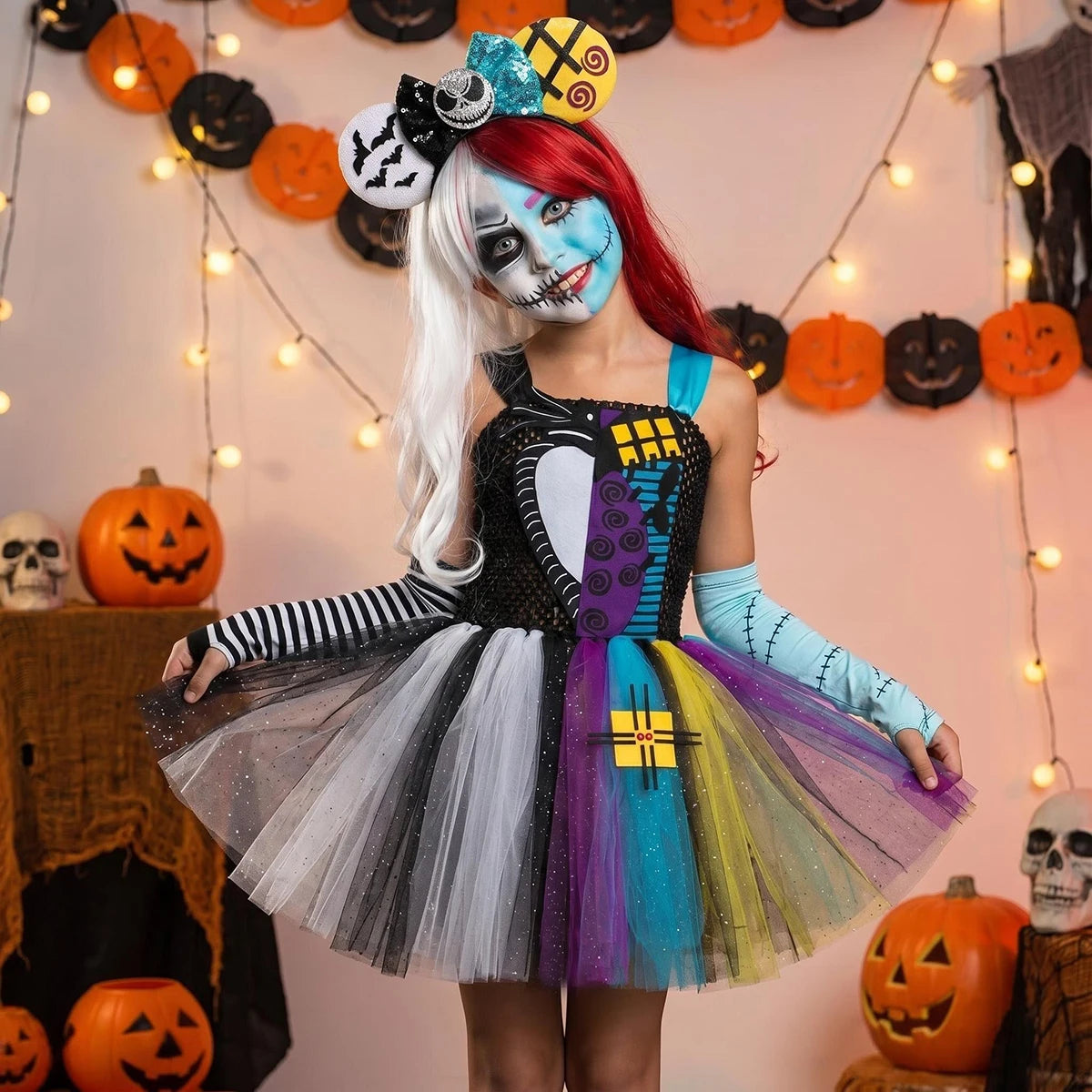 Jack & Sally Tutu Dress Costume, Ages 2-12