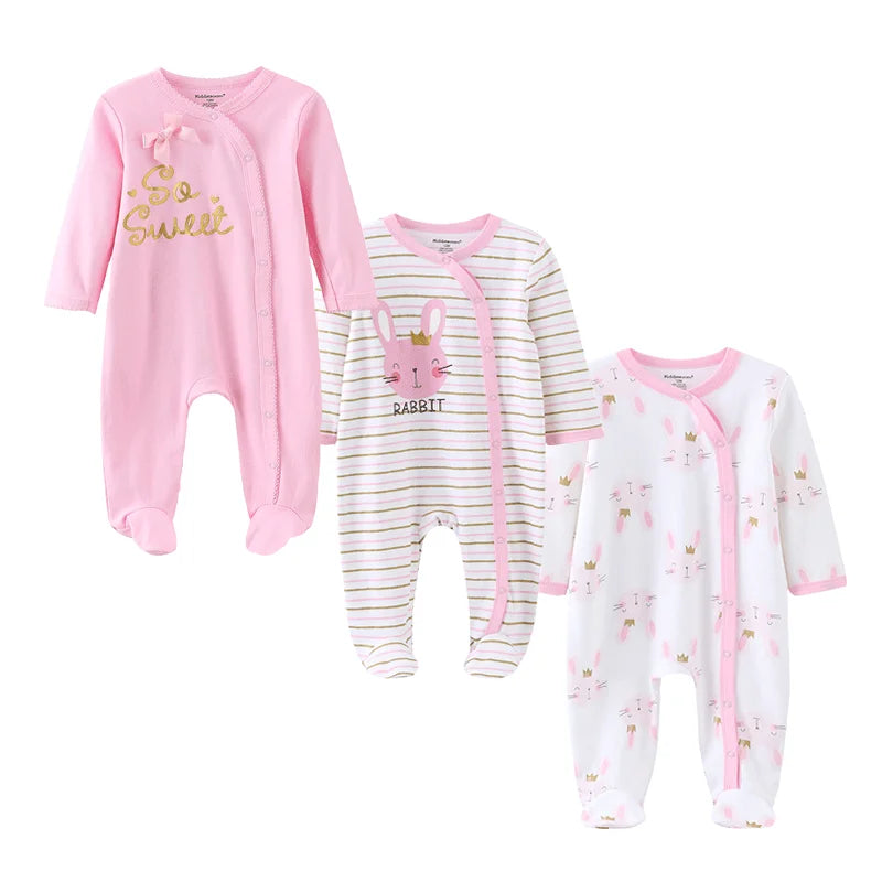 Kiddiezoom 3 Pcs/Lot Autumn Winter Unisex Cartoon Long Sleev