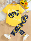 Girls' Cotton Top & Pants Birthday Set