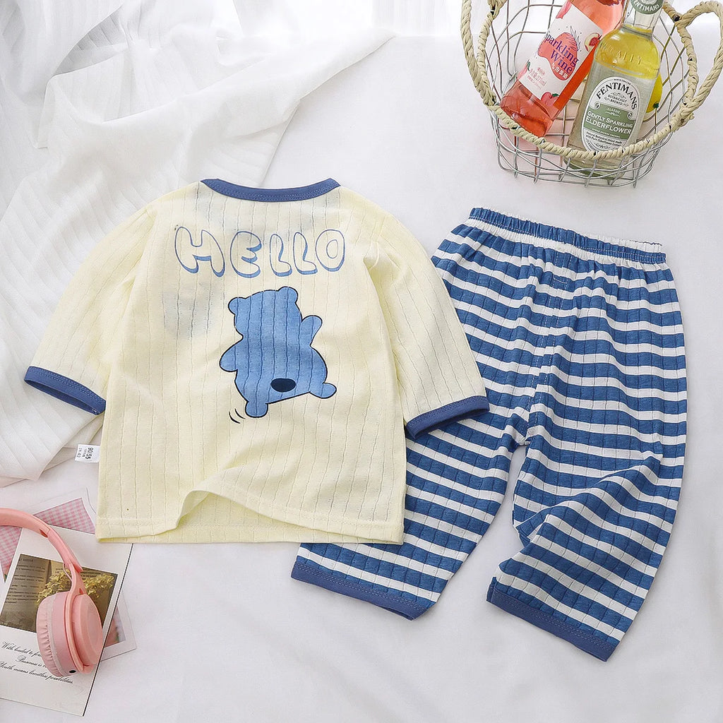 Baby Pajamas Sets Cotton Child Pajamas Toddler Long Sleeve B