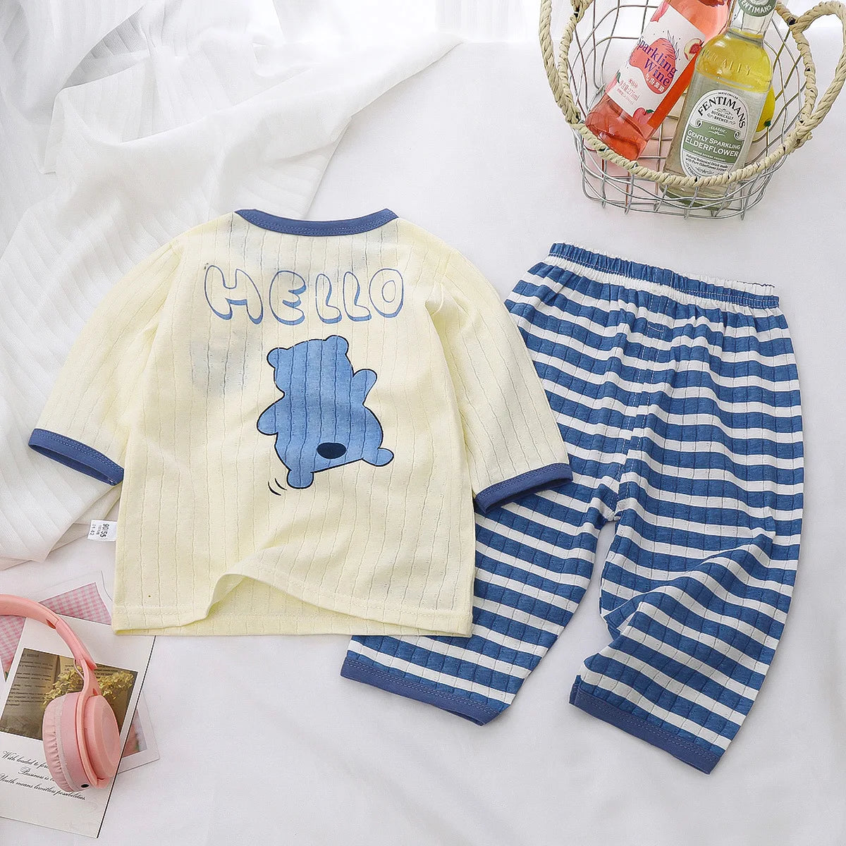 Baby Pajamas Sets Cotton Child Pajamas Toddler Long Sleeve B