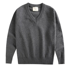 Load image into Gallery viewer, Children V-neck Solid Knit Sweater Boys Girls Warm Long Slee