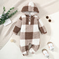 Cosy Plaid Hooded Romper | Baby 3-24 Months