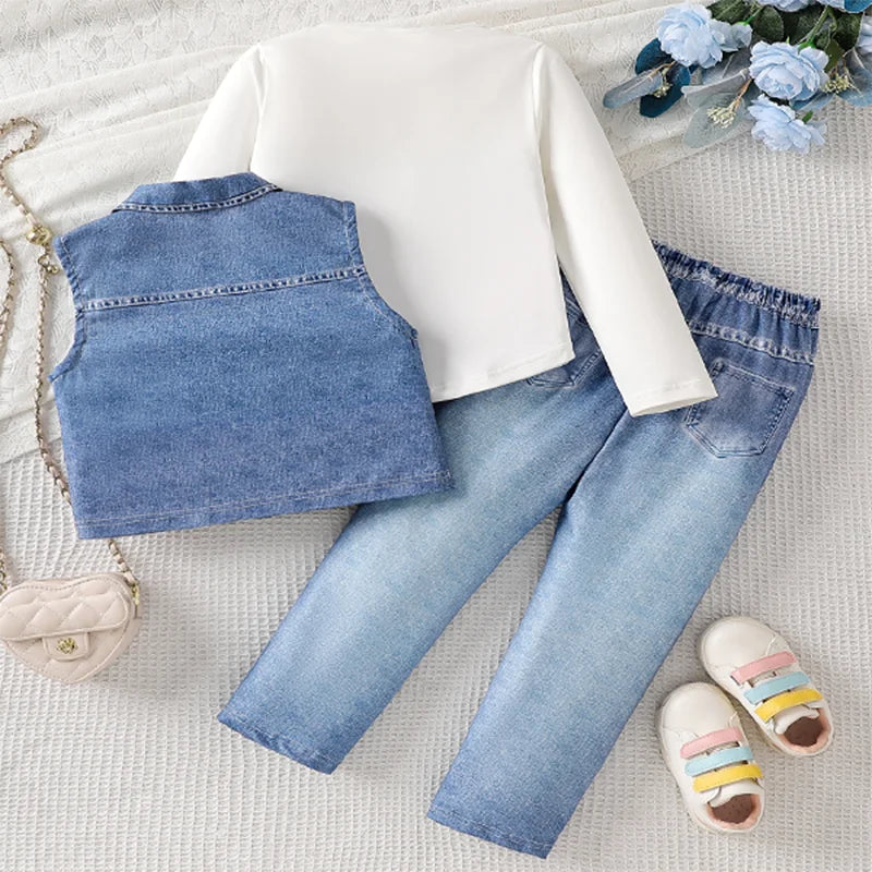 Fashionable Trend Casual Spring and Autumn Children's Set Gi