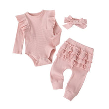 Load image into Gallery viewer, Baby Girl Ruffle Romper &amp; Leggings See:Saw Kids