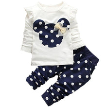 Load image into Gallery viewer, Fashion Bow Dot T shirt+ Pant Suit
