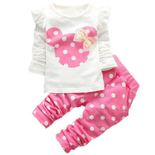 Load image into Gallery viewer, Fashion Bow Dot T shirt+ Pant Suit