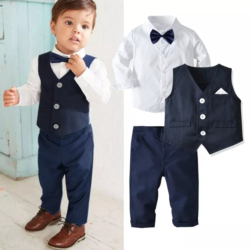 Formal birthday boy shirt bow tie vest and trousers set | See:Saw Kids