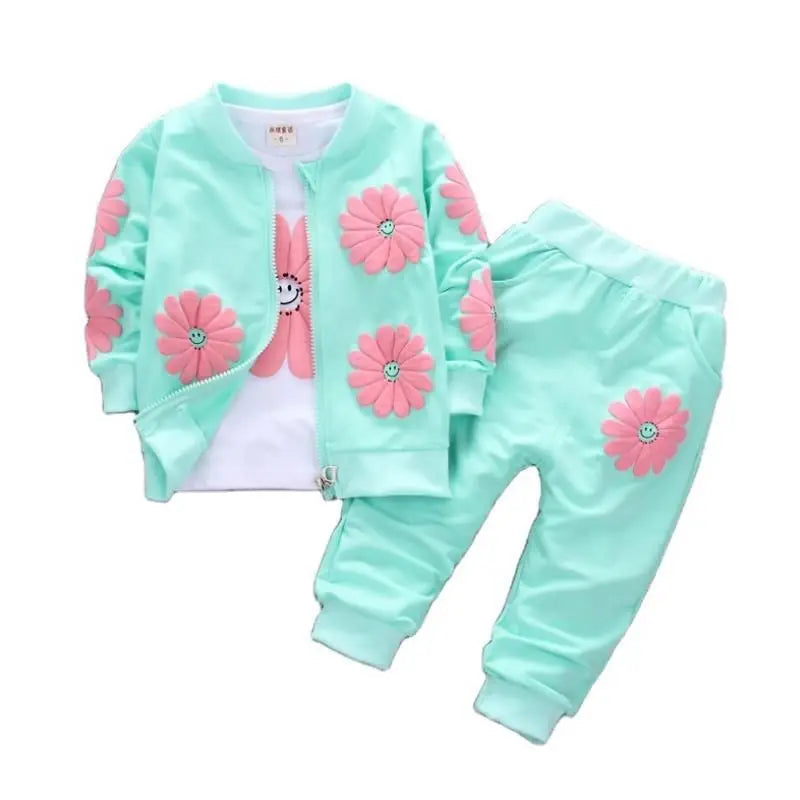 Pure cotton flower print three-piece child suit | See:Saw Kids