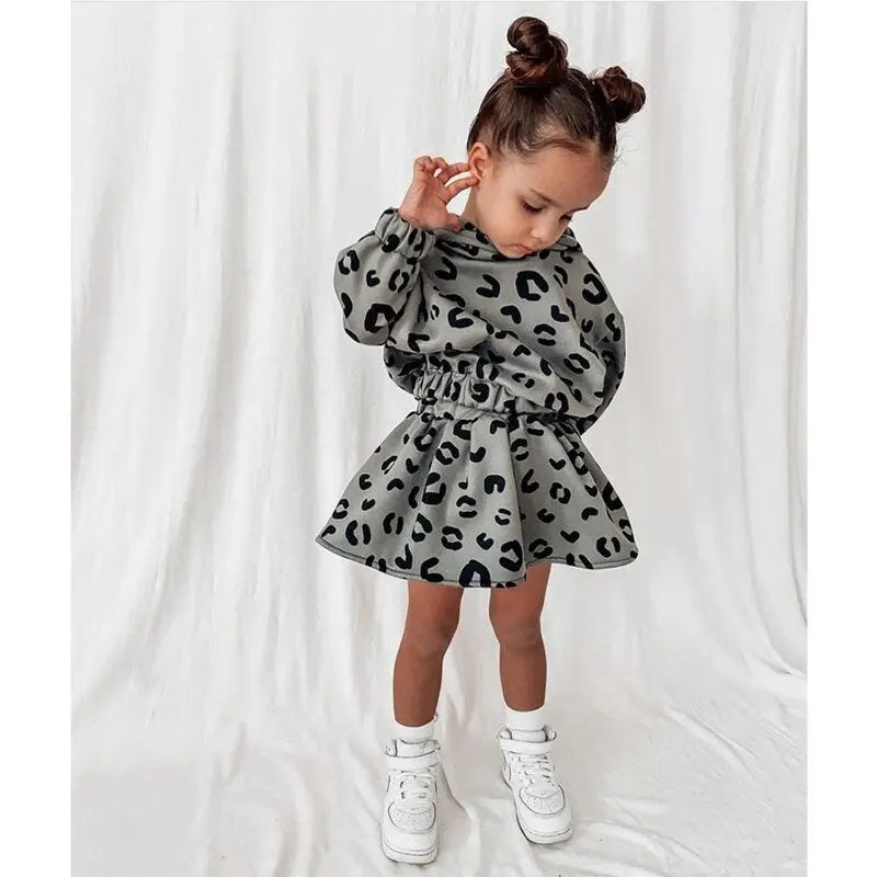 Leopard Print Hoodie & Skirt See:Saw Kids
