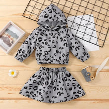 Load image into Gallery viewer, Leopard Print Hoodie &amp; Skirt See:Saw Kids