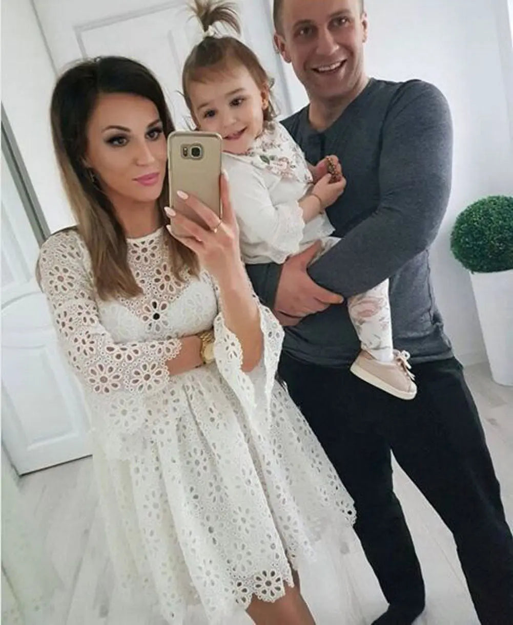 Mummy & Me White Floral Lace Dress See:Saw Kids