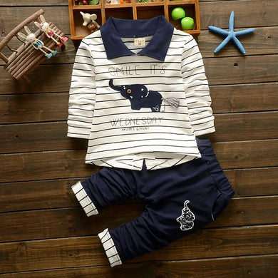 Navy Blue Elephant Polo Top & Bottoms See:Saw Kids