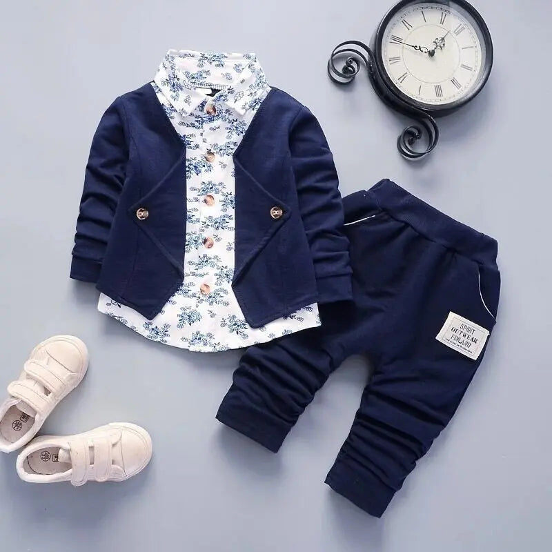 Navy Suit with Floral Shirt See:Saw Kids