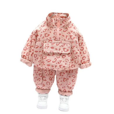 Pink Leopard Print Toddler Tracksuit See:Saw Kids