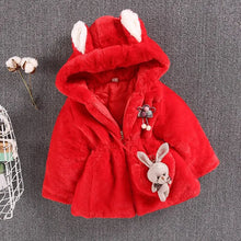 Load image into Gallery viewer, Plush bunny hooded girls coat See:Saw Kids