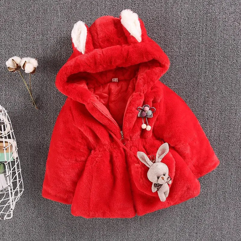 Plush bunny hooded girls coat See:Saw Kids