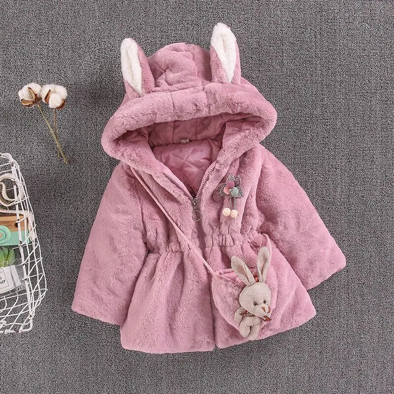 Plush bunny hooded girls coat See:Saw Kids