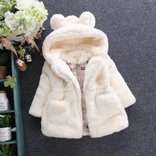 Load image into Gallery viewer, Plush teddy bear hood girls coat See:Saw Kids
