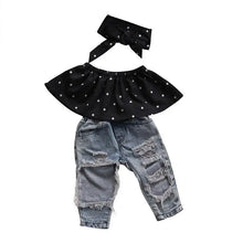 Load image into Gallery viewer, Polka Dot &amp; Denim Outfit See:Saw Kids