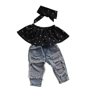 Polka Dot & Denim Outfit See:Saw Kids