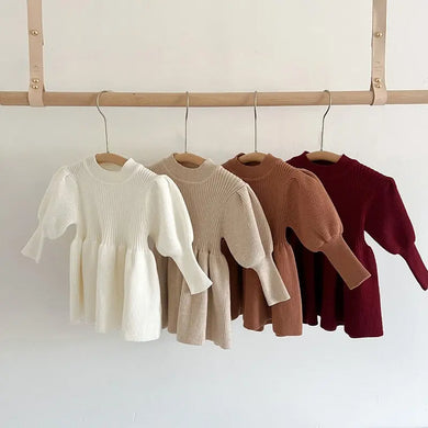 Puff Sleeve Girls Knit Dress See:Saw Kids