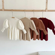 Load image into Gallery viewer, Puff Sleeve Girls Knit Dress See:Saw Kids
