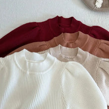Load image into Gallery viewer, Puff Sleeve Girls Knit Dress See:Saw Kids