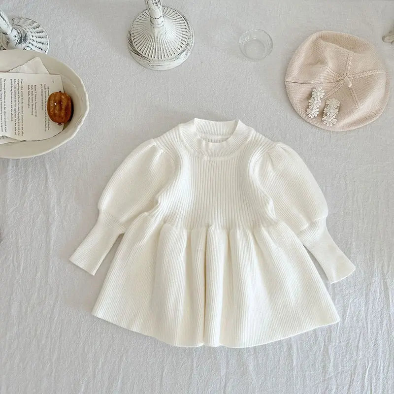 Puff Sleeve Girls Knit Dress See:Saw Kids