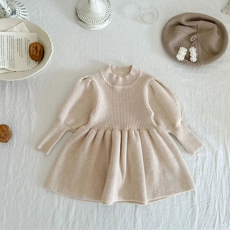 Puff Sleeve Girls Knit Dress See:Saw Kids