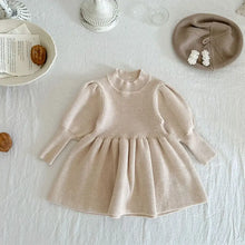 Load image into Gallery viewer, Puff Sleeve Girls Knit Dress See:Saw Kids