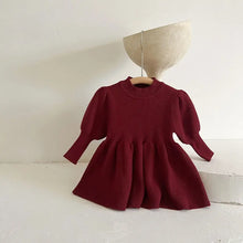 Load image into Gallery viewer, Puff Sleeve Girls Knit Dress See:Saw Kids