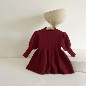 Puff Sleeve Girls Knit Dress See:Saw Kids