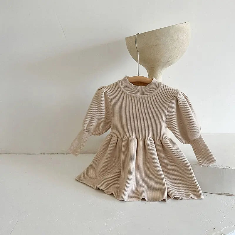 Puff Sleeve Girls Knit Dress See:Saw Kids