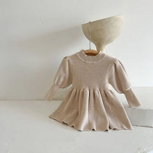 Load image into Gallery viewer, Puff Sleeve Girls Knit Dress See:Saw Kids