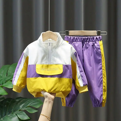 Purple& Yellow Fashionable Toddler Tracksuit See:Saw Kids