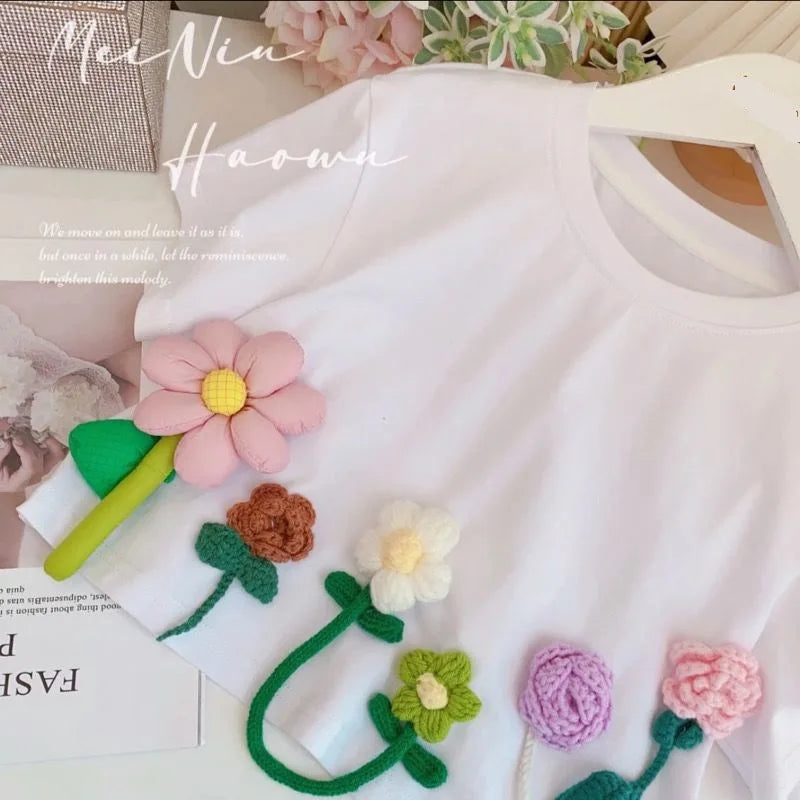 Girls 3D Flower T-Shirt size guide