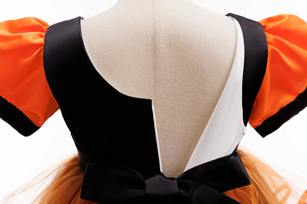 Orange Halloween Kids Dress